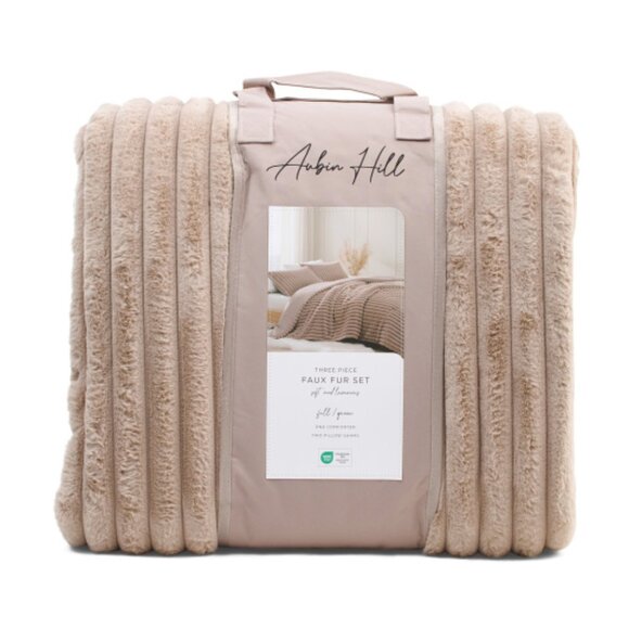 AUBIN HILL Pebble Faux Fur Comforter Set - Picture 1 of 2